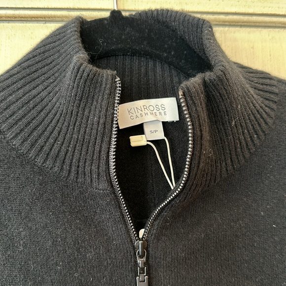 Kinross zip mock tunic cashmere sweater NWT - Picture 2 of 9